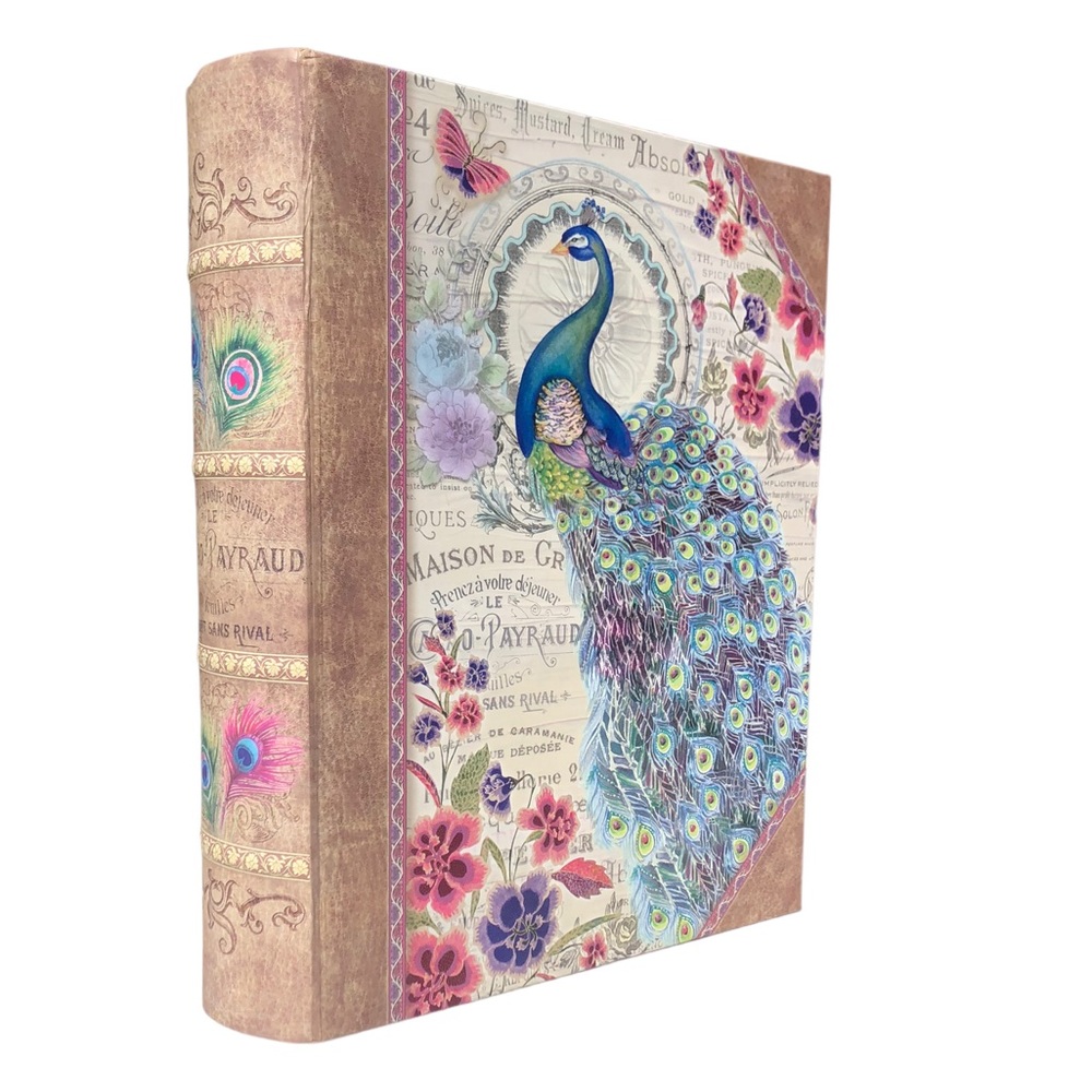 Punch Studio Bella Peacock Decorative Nesting Book Box (98719), Large